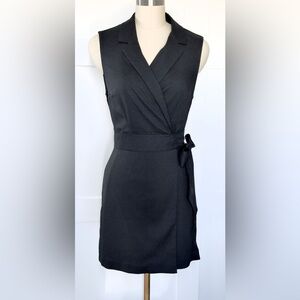 NWT Abercrombie & Fitch Black Sleeveless Wrap Blazer Dress